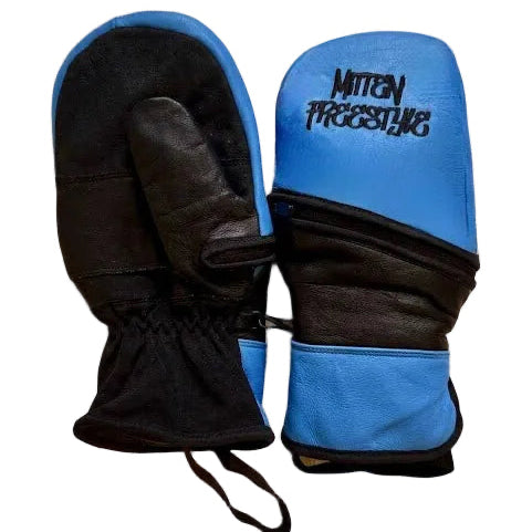 Mitten Freestyle Leather-Kevlar No-Tear Mitten + Exposed Hand Technology - SKY BLUE - LARGE