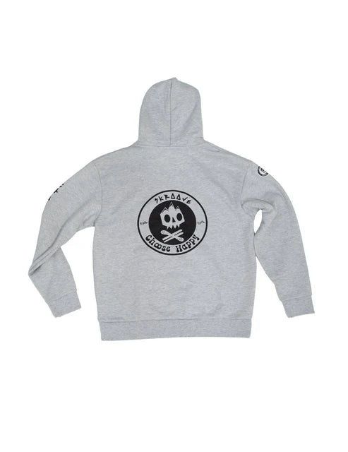 Skroove Choose Happy Shred Squad Grey Heather Midweight Hoodie