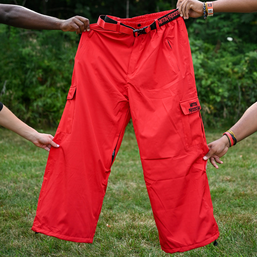 Mitten Freestyle Baggy Cargo Snow Pants - Red