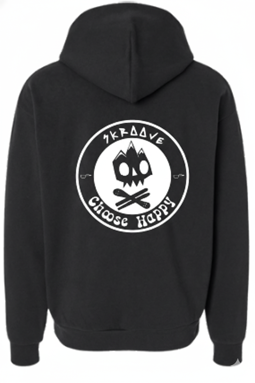 Skroove Choose Happy Shred Squad Black Heavyweight Hoodie