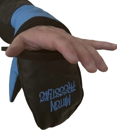 Mitten Freestyle Leather-Kevlar No-Tear Mitten + Exposed Hand Technology - Baby Blue / Black