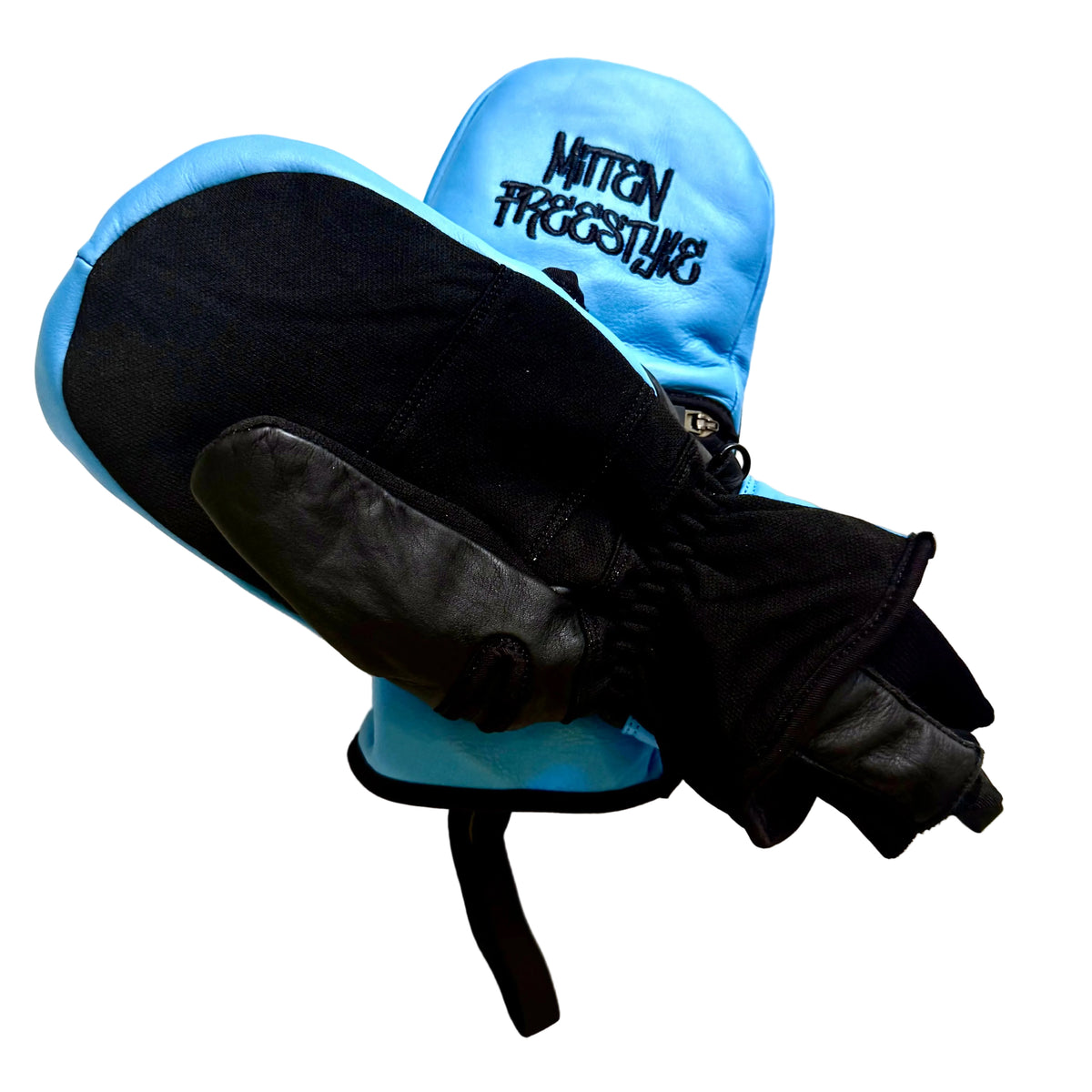 Mitten Freestyle Leather-Kevlar No-Tear Mitten + Exposed Hand Technology - SKY BLUE - LARGE