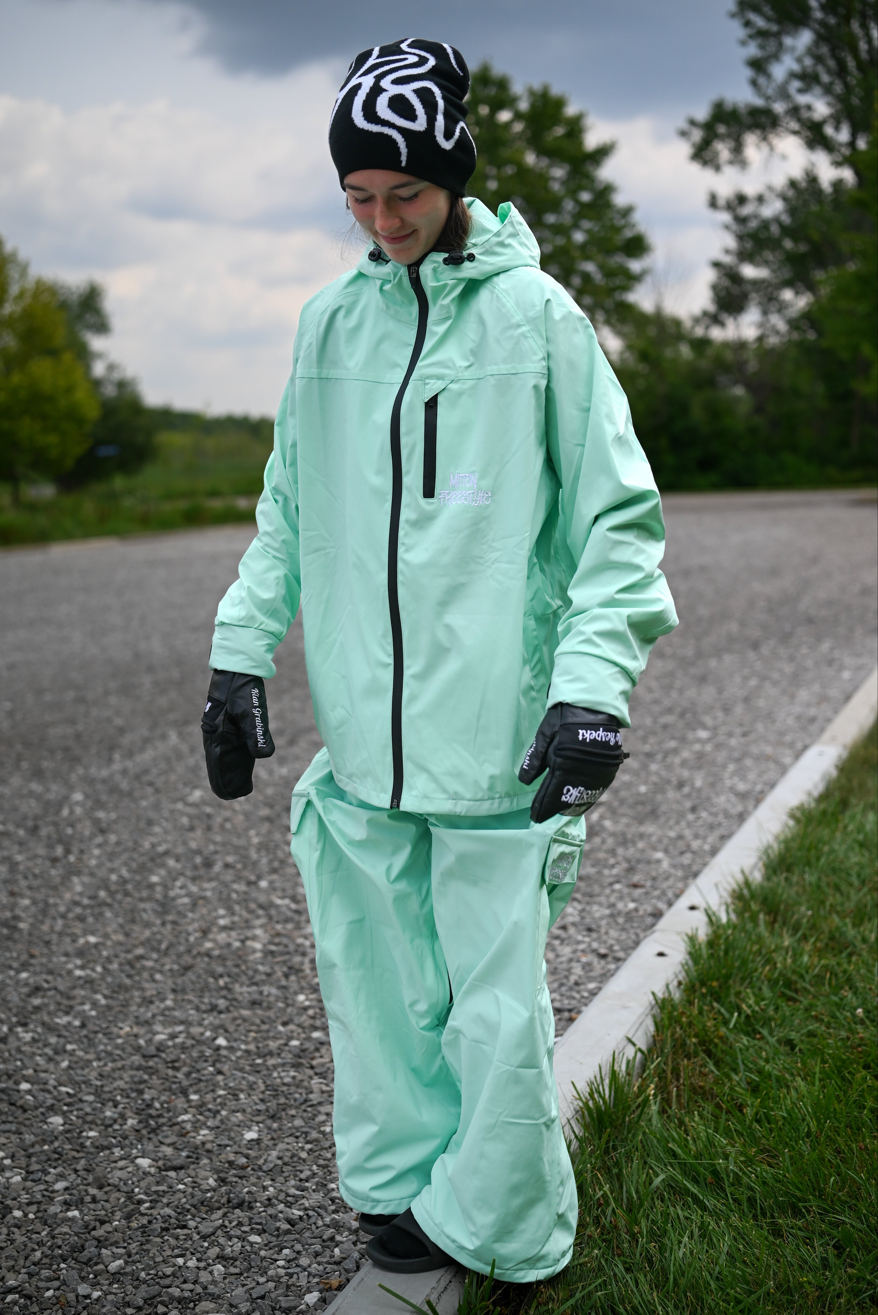 Mitten Freestyle Baggy Cargo Snow Pants - Mint