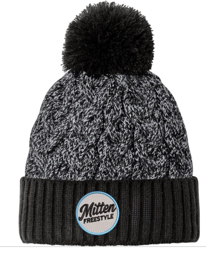~Mitten Freestyle Marled Knit Pom Beanie