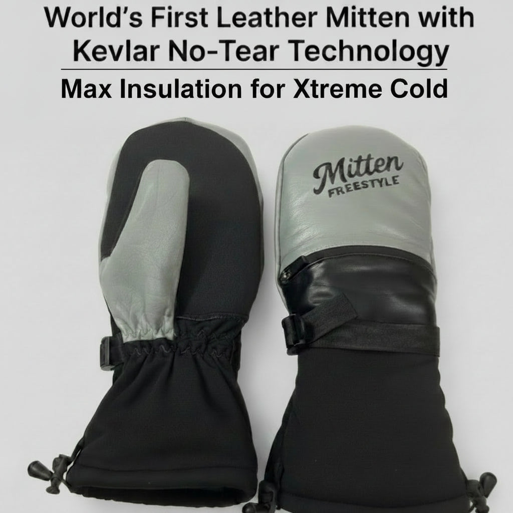 Mitten Freestyle Leather Mitten with Kevlar No-Tear Technology (KNTT) - Grey/Black