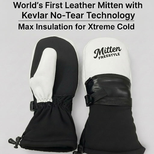 Mitten Freestyle Leather Mitten with Kevlar No-Tear Technology (KNTT) - White/Black