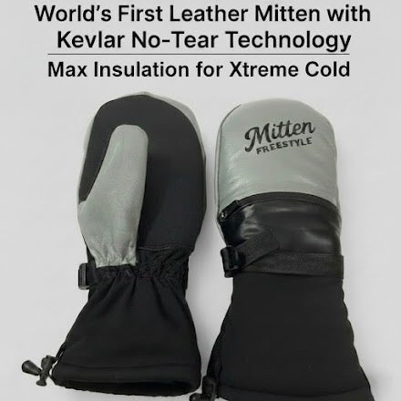 Mitten Freestyle Leather Mitten with Kevlar No-Tear Technology (KNTT) - Grey/Black