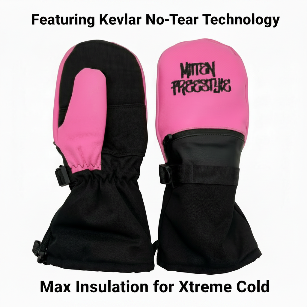Mitten Freestyle Leather Mitten with Kevlar No-Tear Technology (KNTT) - Pink/Black