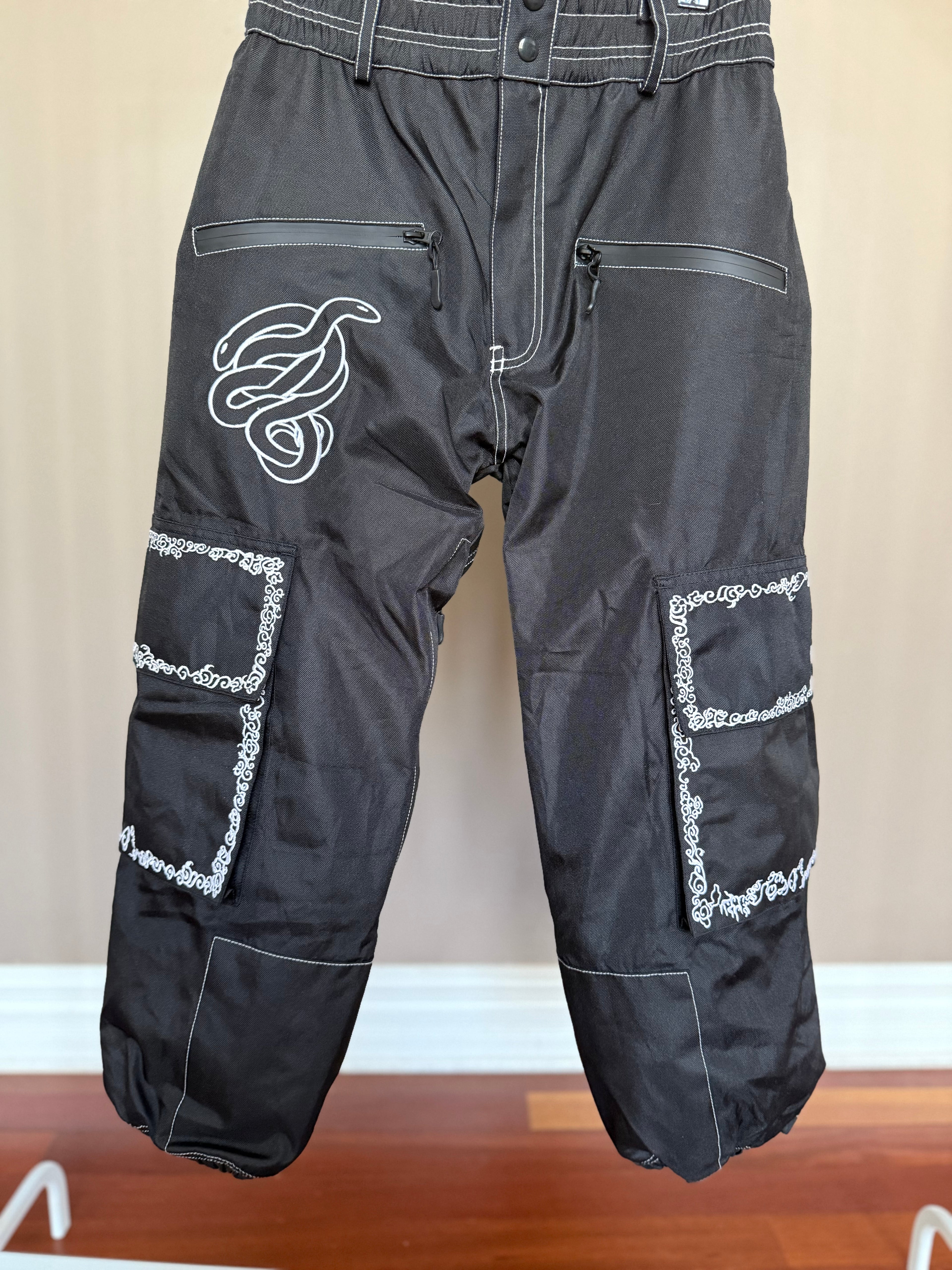 Max Reade Apparel GROM (XS) Snow Pants - White on Black
