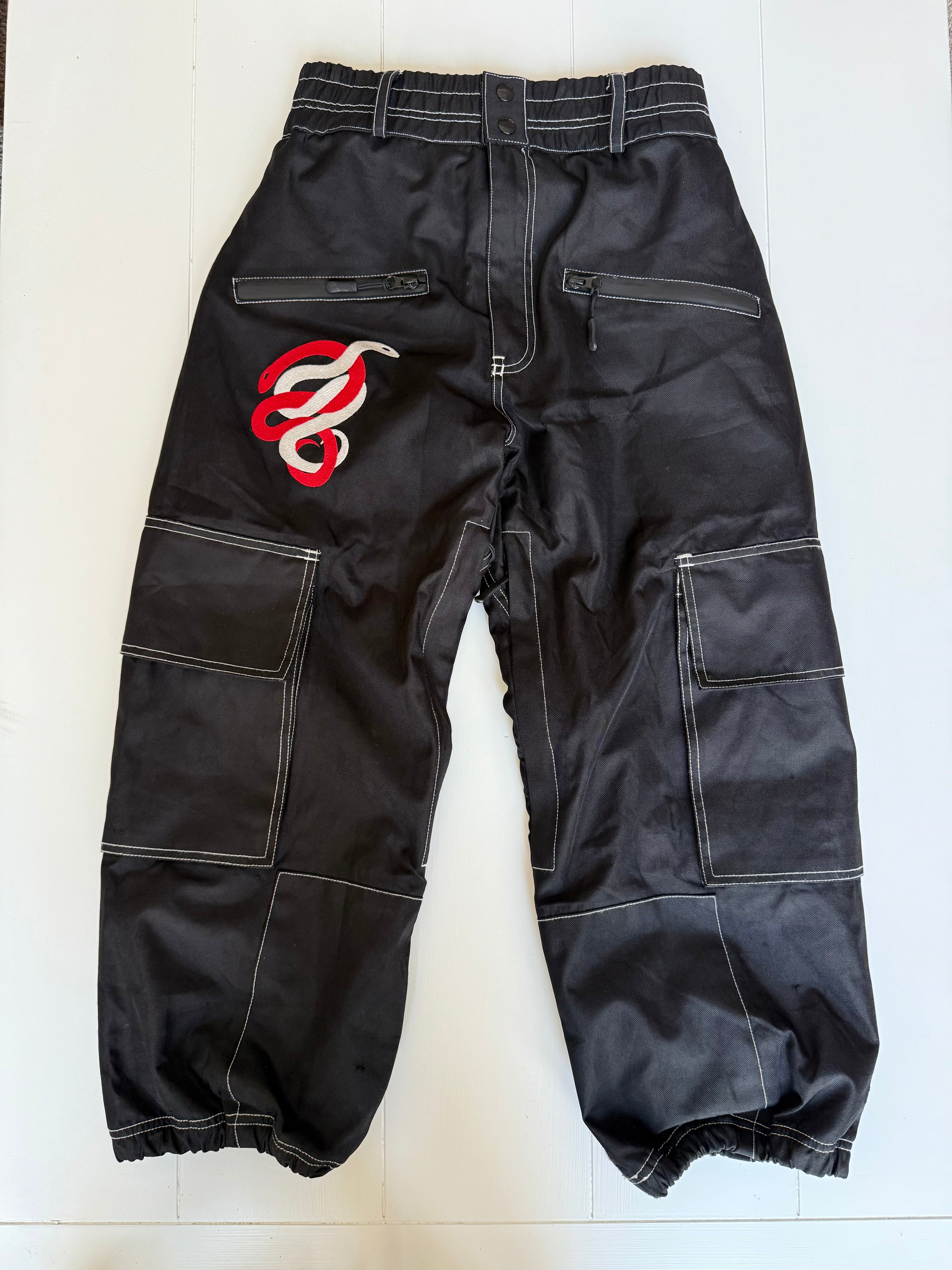 Max Reade Apparel GROM (XS) Snow Pants - Classy Black (with Red Highlights)