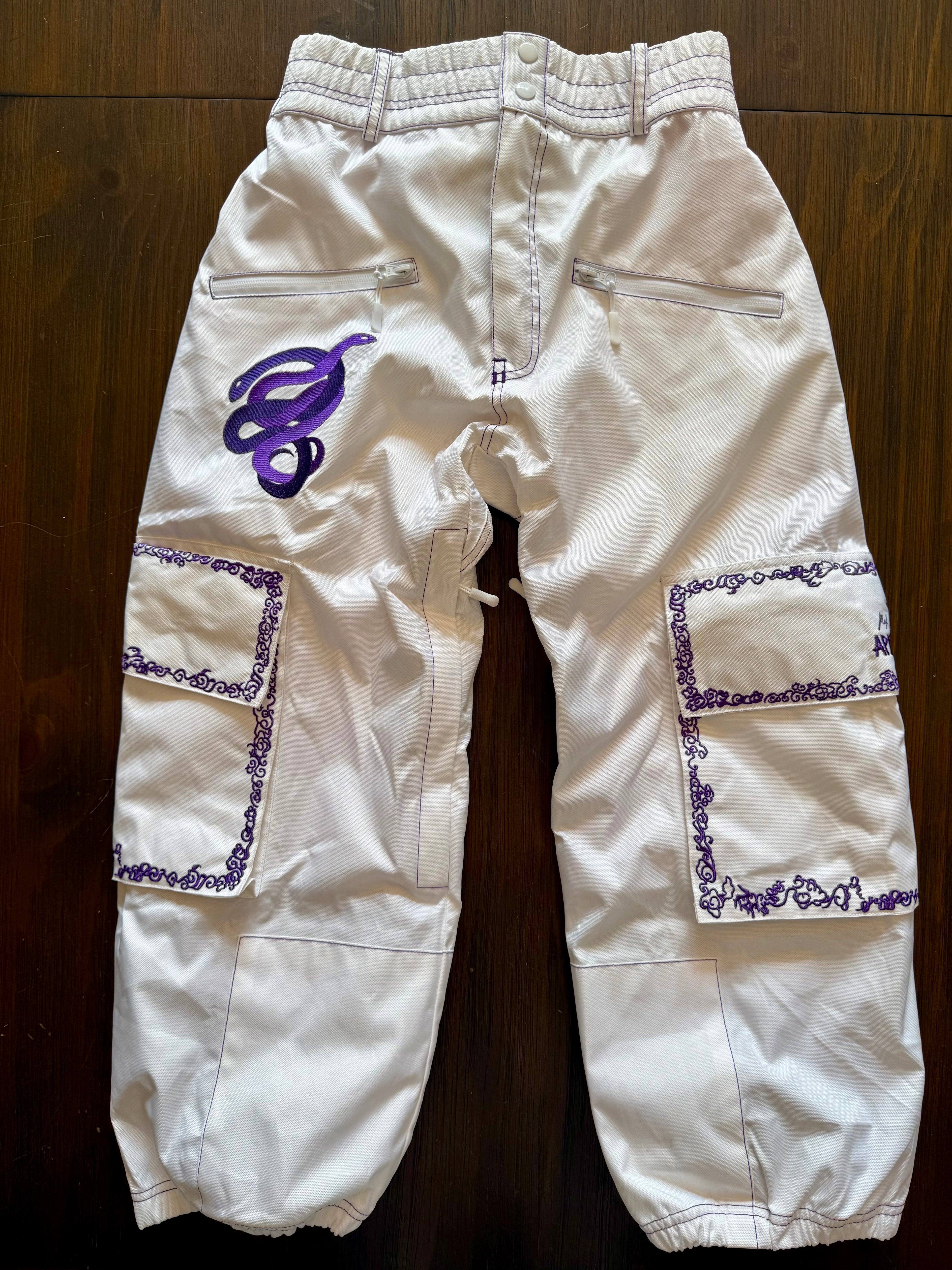 Max Reade Apparel GROM (XS) Snow Pants - Purple on White