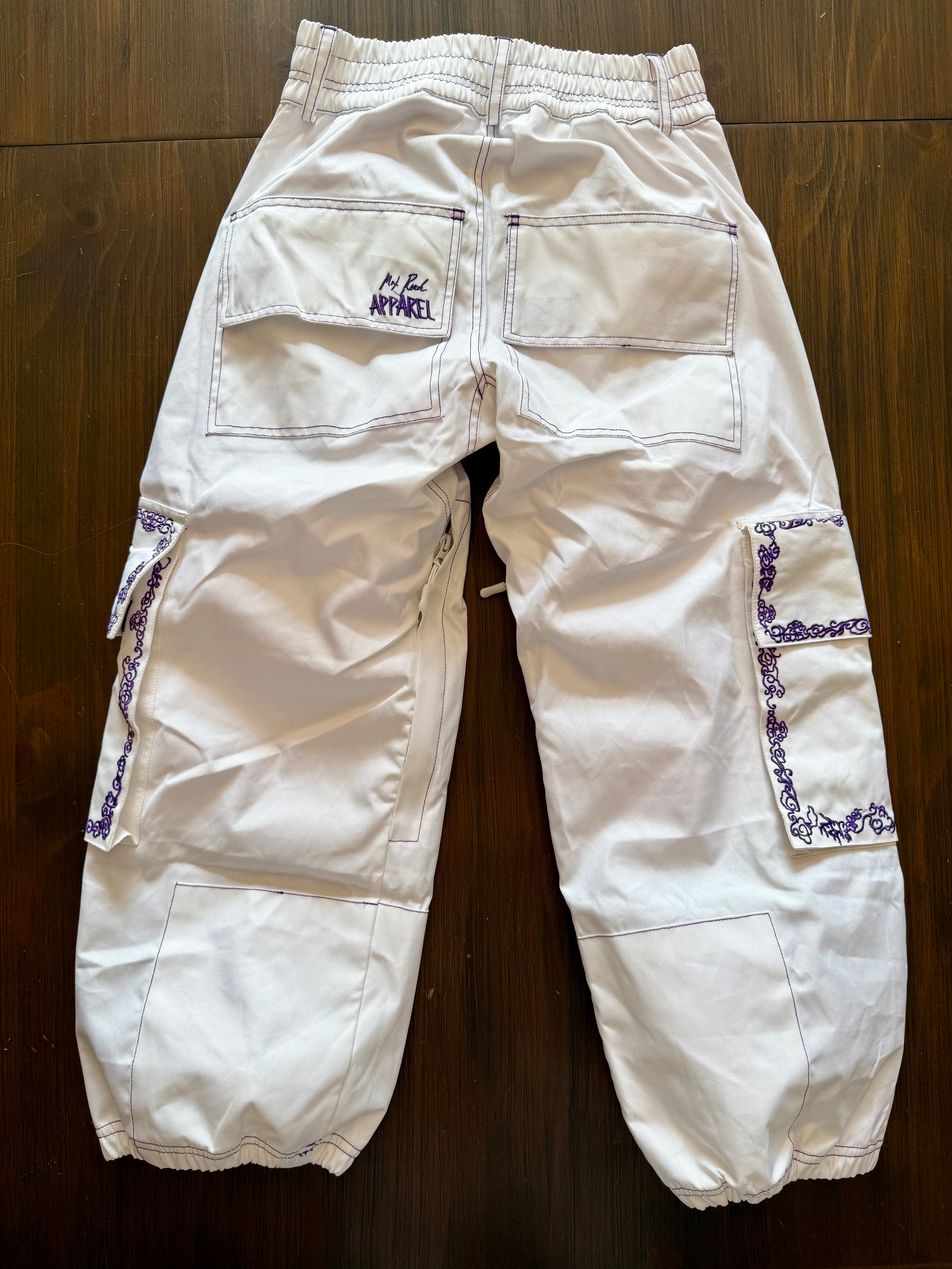 Max Reade Apparel GROM (XS) Snow Pants - Purple on White