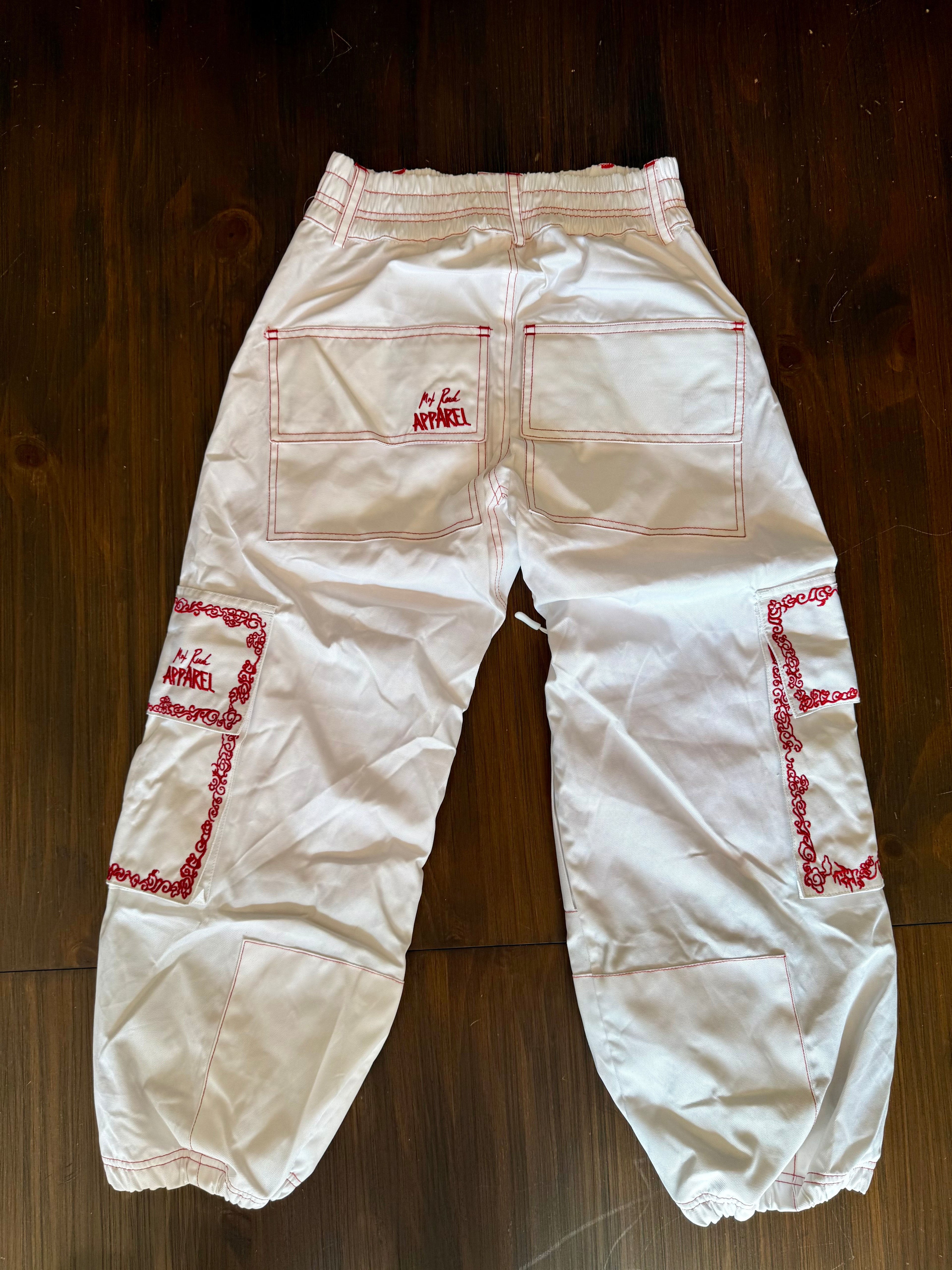 Max Reade Apparel GROM (XS) Snow Pants - Red on White