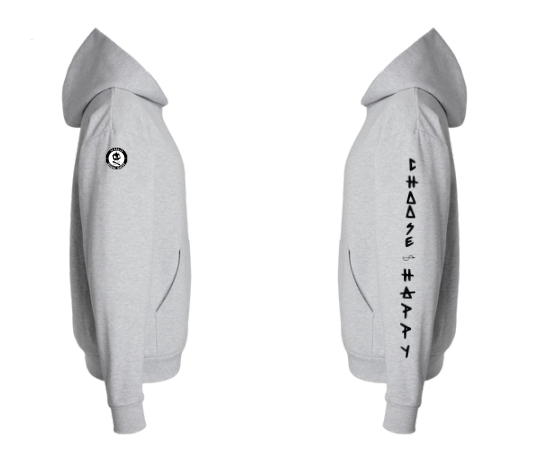 Skroove Choose Happy Shred Squad Grey Heather Midweight Hoodie