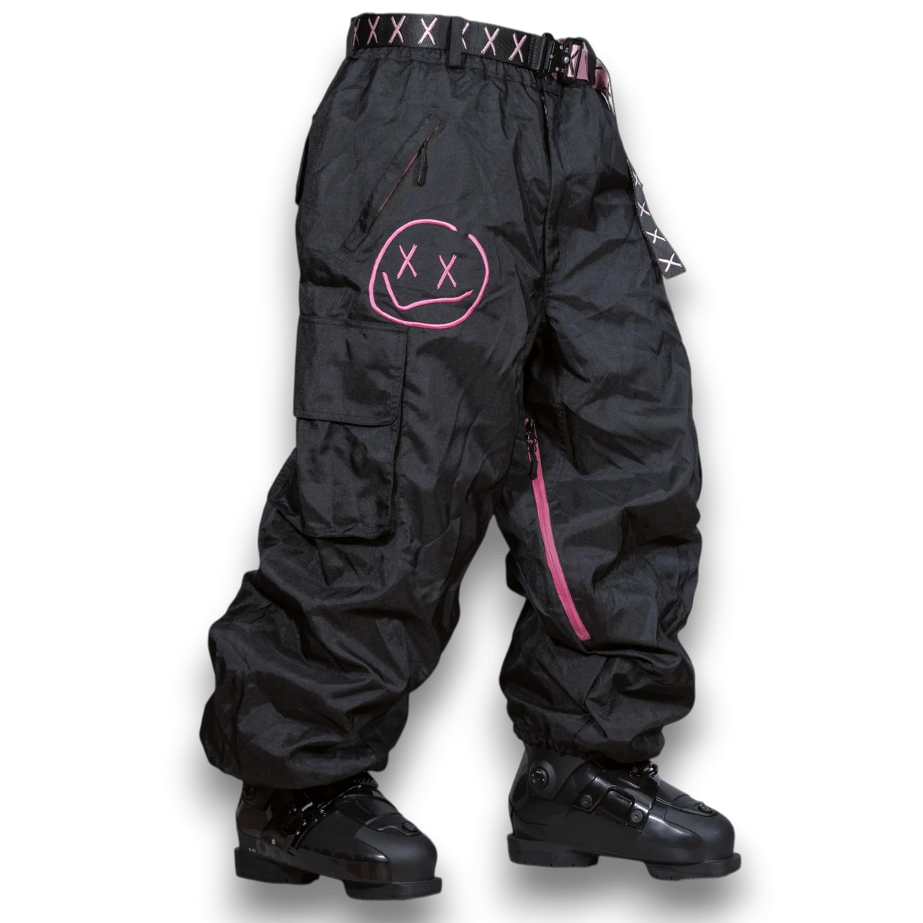 Numbskull Slacker Baggy Snow Pant 2.0 - Black/Pink