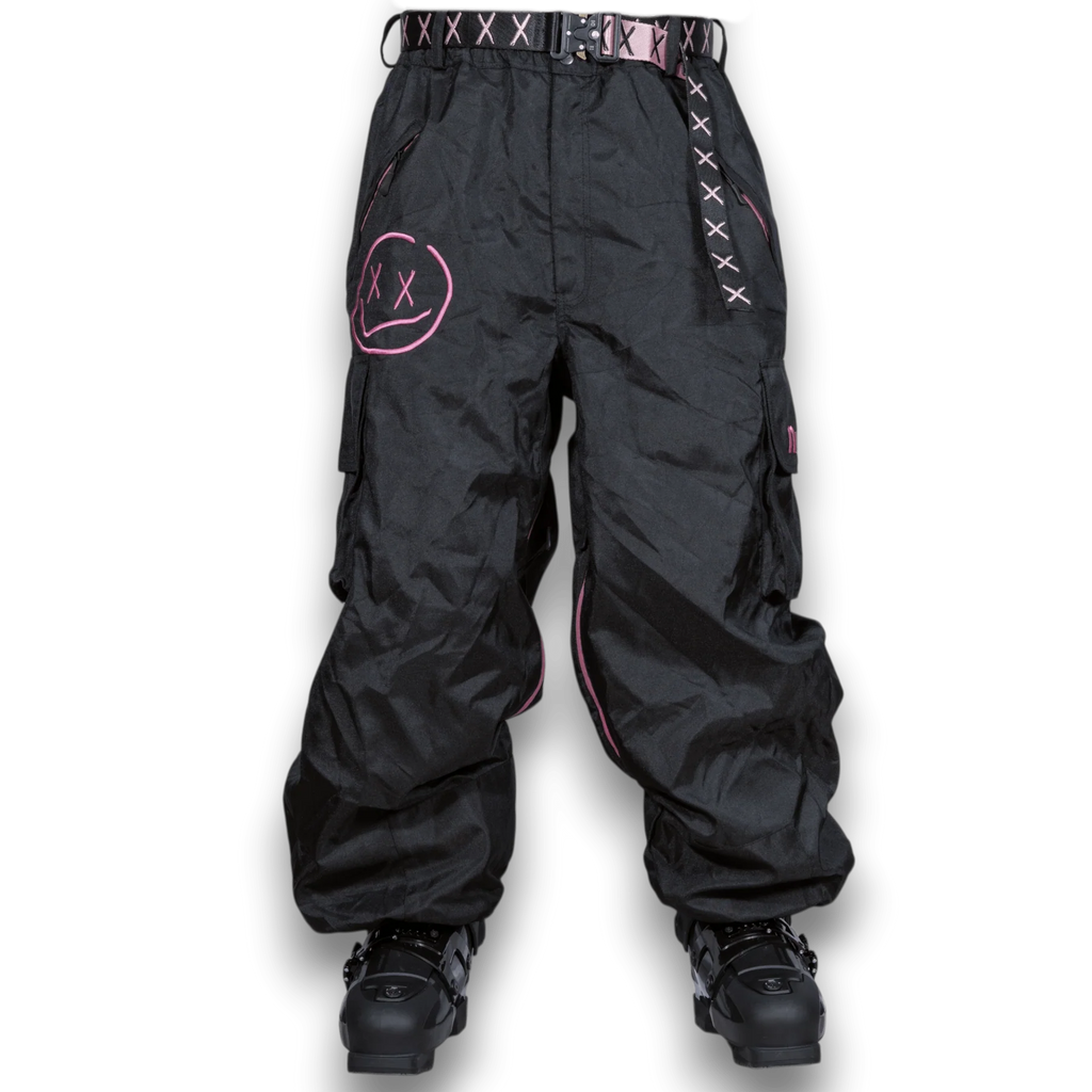 Numbskull Slacker Baggy Snow Pant 2.0 - Black/Pink